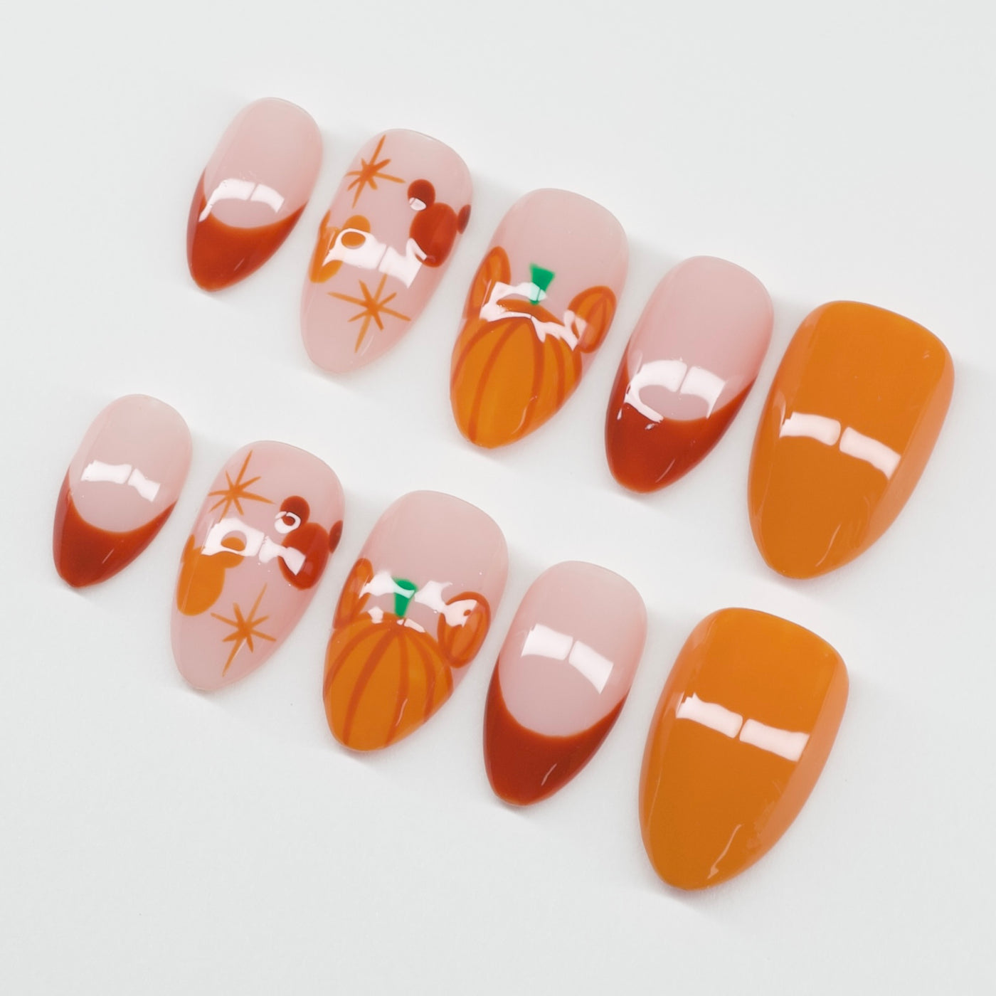 Pumpkin Spice Fall Press-On Nails | Autumn Pumpkin Nail Set