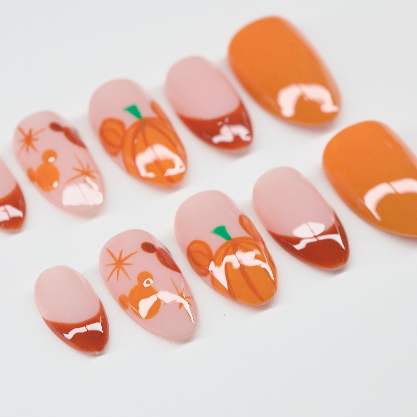 Pumpkin Spice Fall Press-On Nails | Autumn Pumpkin Nail Set