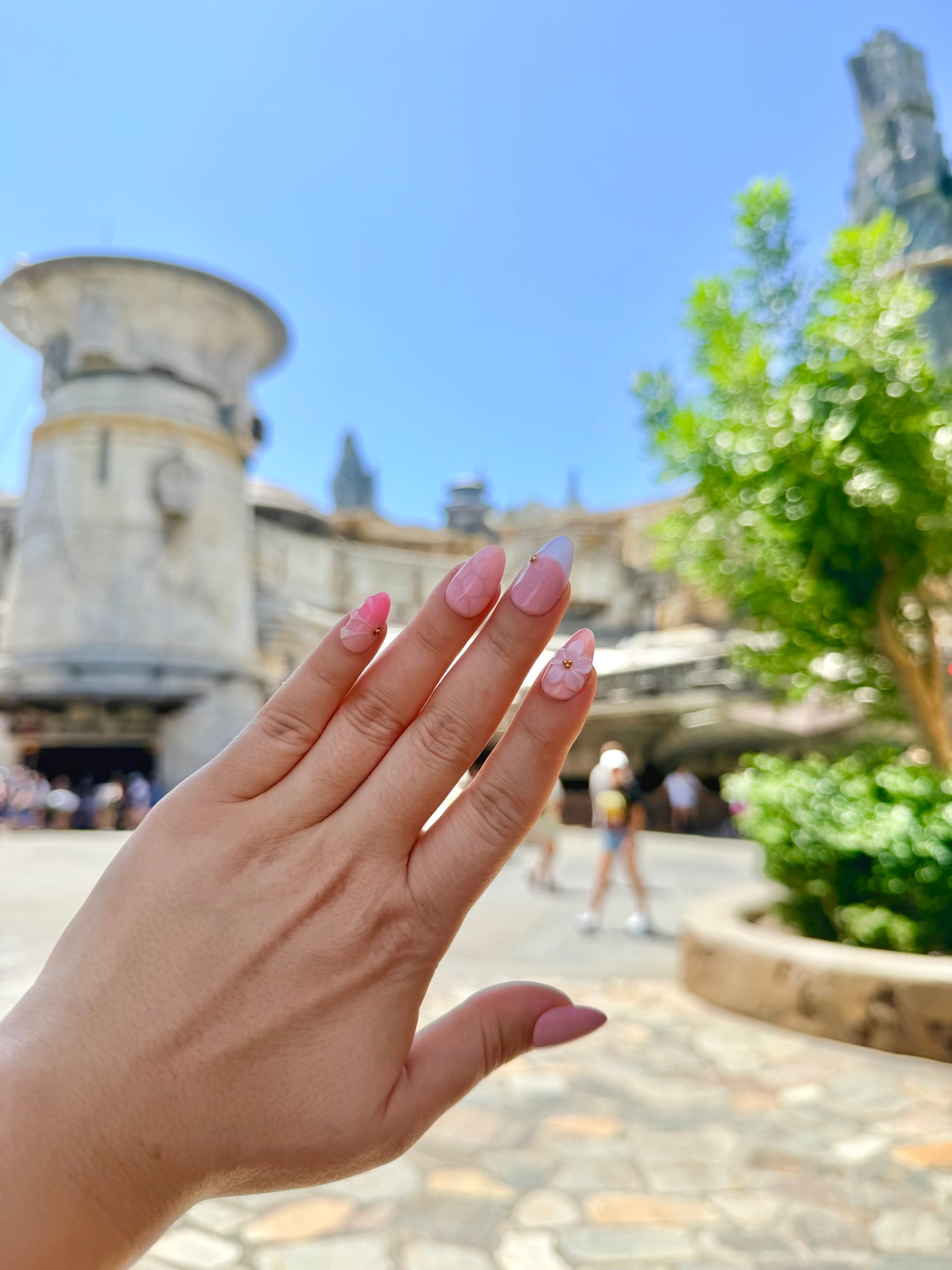 Blush Petal Fantasy | 3D Floral & Fan Press-On Nails